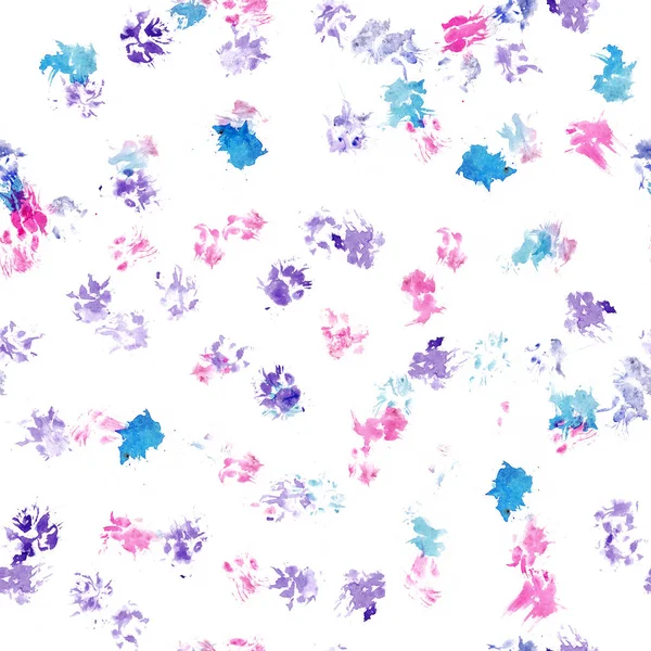Animal seamless pattern with real paw prints of cat.