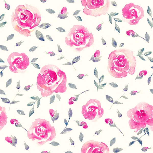 Roses roses romantiques - motif floral sans couture . — Photo