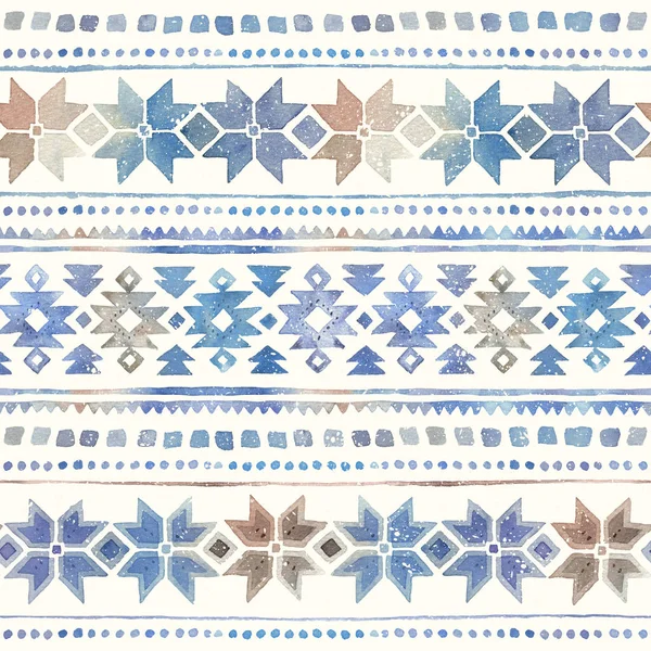 Seamless Watercolor winterTribal Boho Pattern — Stock Photo, Image