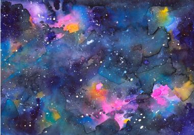 Yumuşak renkli soyut suluboya uzay arka plan dokusu