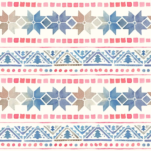 Senza soluzione di continuità acquerello etnico tribale Boho Pattern — Foto Stock