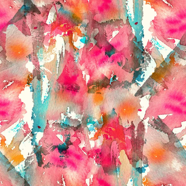 Abstract watercolor seamless pattern with splatter spots, drops and splashes — Stock Photo, Image