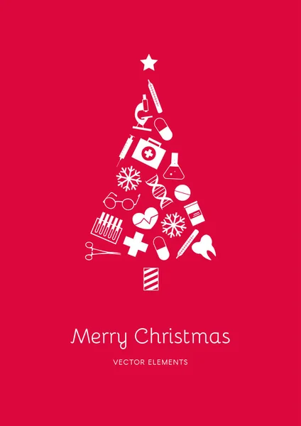 Bir Noel ağacı şeklinde beyaz tıbbi simgeler