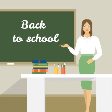 Masada sınıfta öğretmen.