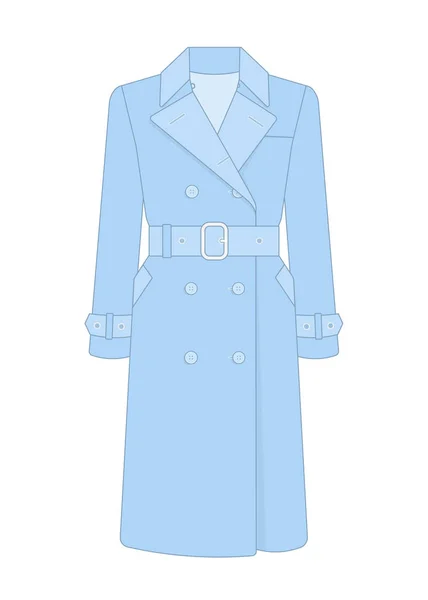 女性のトレンチ コート ベルト付き。トレンディなモデル。ベクトル図 — ストックベクタ