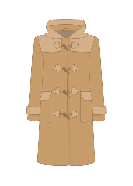 レディース ダッフル コート カシミヤとウール 女性のワードローブのトレンディなモデル ベクトル図 — ストックベクタ