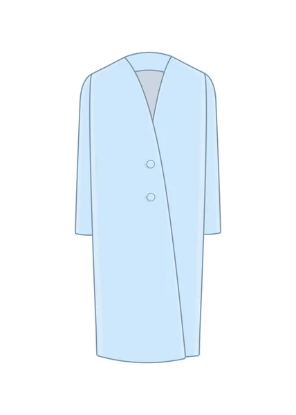 Női Kabát Kasmír Gyapjú Trendi Modell Szekrény Vektoros Illusztráció — Stock Vector