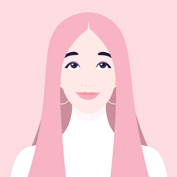 Cara Una Chica Soñando Derechos Emoción Retrato Ilustración Vectorial — Archivo Imágenes Vectoriales