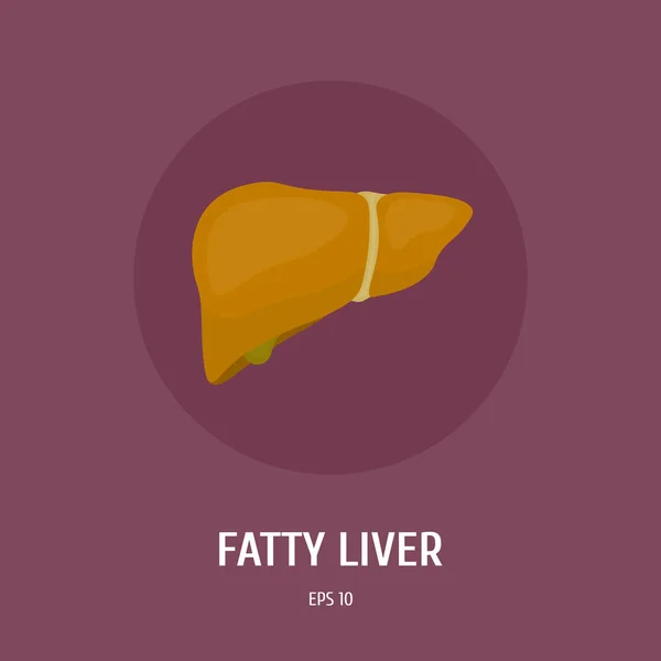 Vette Lever Zwaarlijvigheid Van Inwendige Organen Van Mens Ziekten Van — Stockvector
