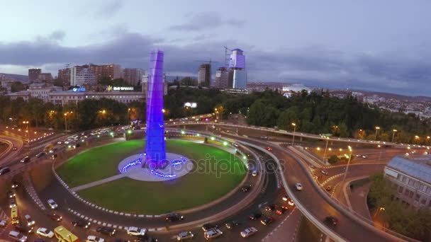 Lapangan Pahlawan di Tbilisi — Stok Video