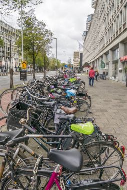Amsterdam bisikletlerinin park yeri