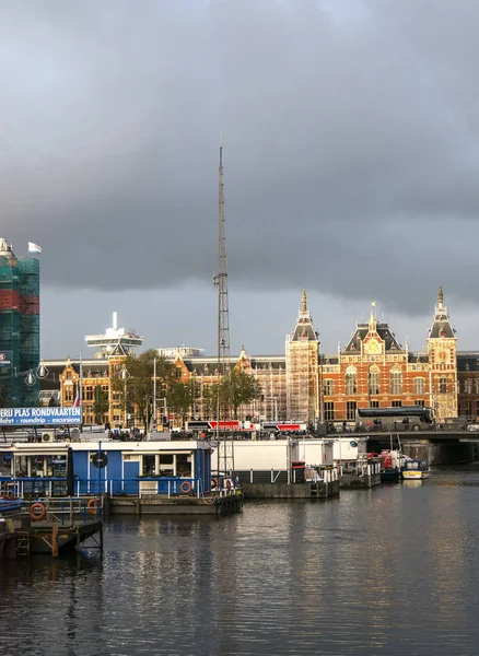 Άμστερνταμ Ολλανδία Ιανουάριος 2017 Cityscape Θέα Του Λιμανιού Στο Άμστερνταμ — Φωτογραφία Αρχείου