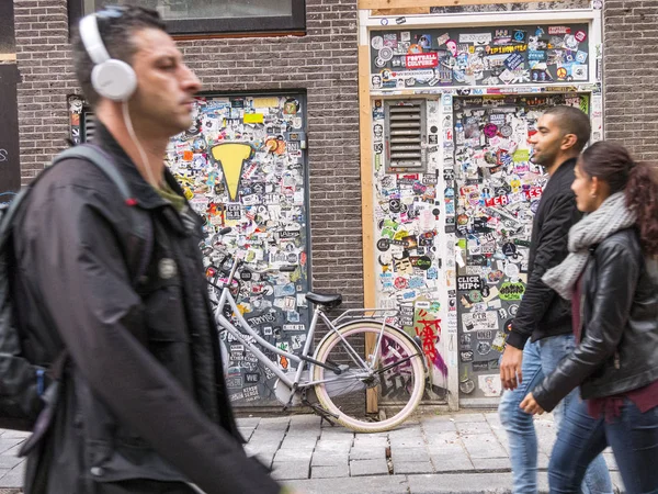 Amsterdam Países Bajos Enero Circa 2017 Personas Caminando Por Calle — Foto de Stock