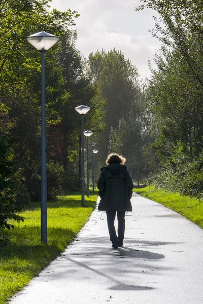 Parkta yürüyen kadın — Stok fotoğraf