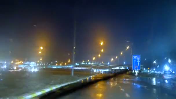 Vista Desde Coche Carretera Aeropuerto Internacional Tiflis Hora Lluvia Por — Vídeos de Stock