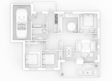 Perspektif Görünümü mobilyalı ev daire