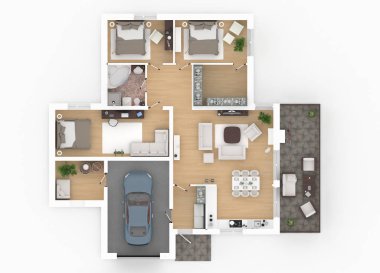 Perspektif Görünümü mobilyalı ev daire