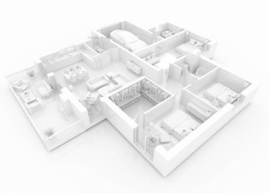 Perspektif Görünümü mobilyalı ev daire