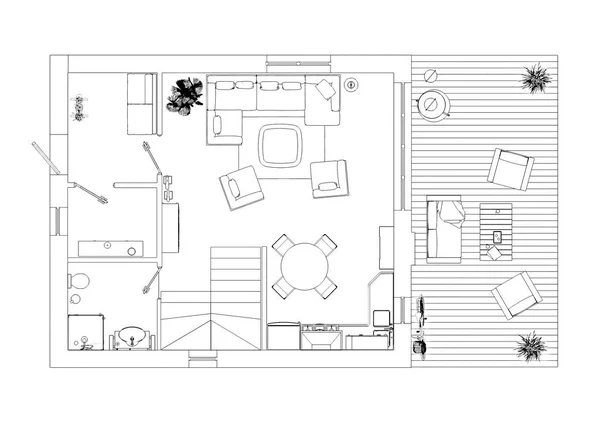 Floor plan sketch — Stock Photo, Image