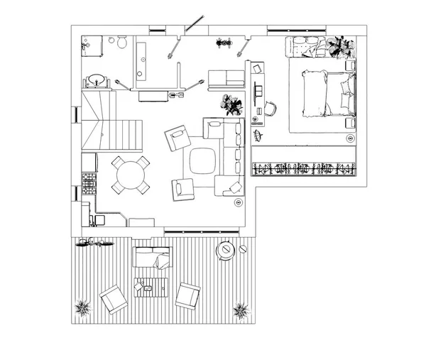 Croquis du plan d'étage — Photo