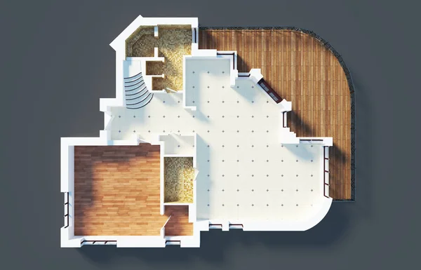 3d model de apartament gol acasă — Fotografie, imagine de stoc