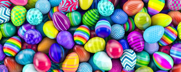Montón Coloridos Huevos Pascua — Foto de Stock