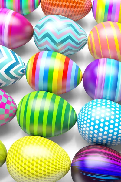Illustrazione Colorata Delle Uova Pasqua — Foto Stock
