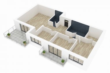 boş ev Daire 3 boyutlu model