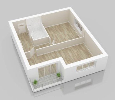 boş ev Daire 3 boyutlu model