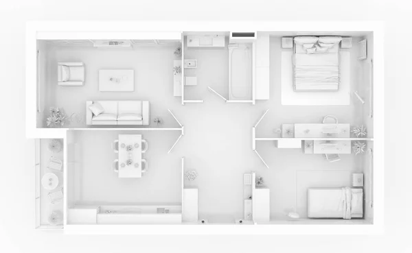 Burla Apartamento Amueblado Casa Modelo Papel — Foto de Stock