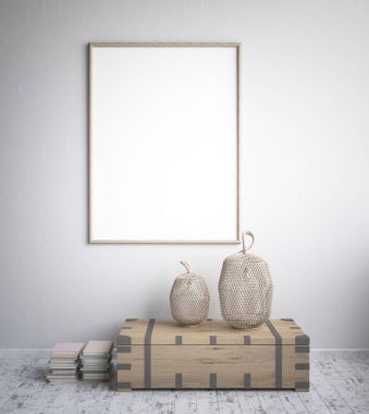 Alay poster çerçevesi, iç mimari, İskandinav tasarım, 3d render.