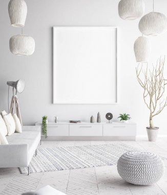 Poster çerçevesini iç planda, İskandinav stili, 3B biçiminde düzenle