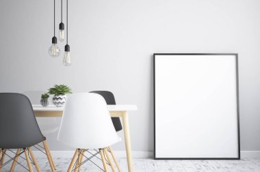 Alay poster çerçeve iç arka plan, İskandinav tarzı, 3d render.