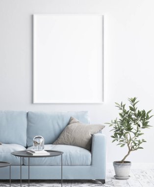 Poster çerçevesini iç planda, İskandinav stili, 3B biçiminde düzenle