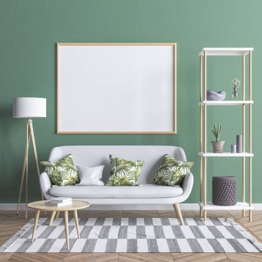 Sahte kadar poster çerçevesi modern minimalist düz, 3D render