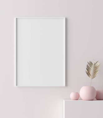 Poster dekor ile maket yakın, 3d render