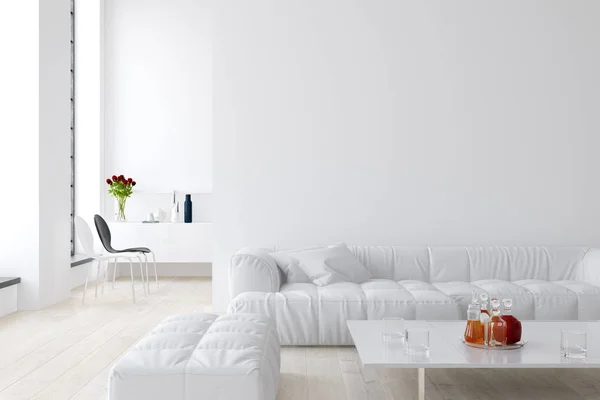 Industrial Living Room Loft Scandinavian Style Render — Stock Photo, Image