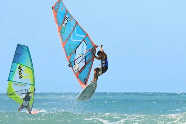 Extrim Windsurfing ve městě Jericoacoara — Stock fotografie