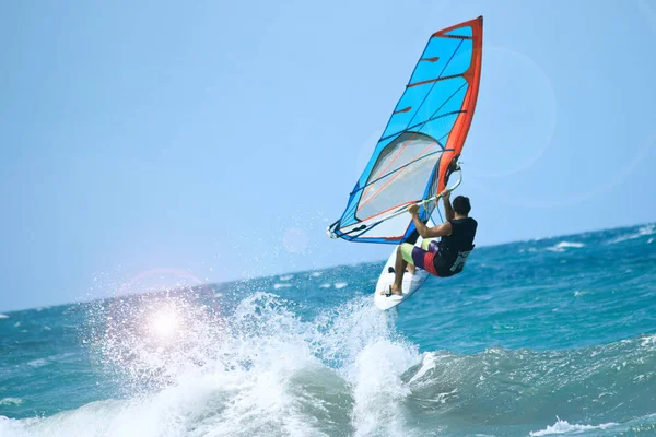 Nice mail sportman windsurfer — Stock Photo, Image