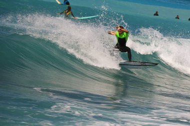 Sörfçü beyaz Beach deki Toscana, Italy