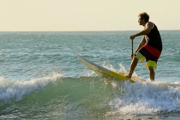 SUP de pie y paddle surf Imágenes De Stock Sin Royalties Gratis