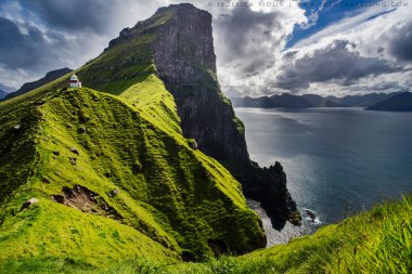 Lighthouse on Kalsoy, Faroe islands clipart