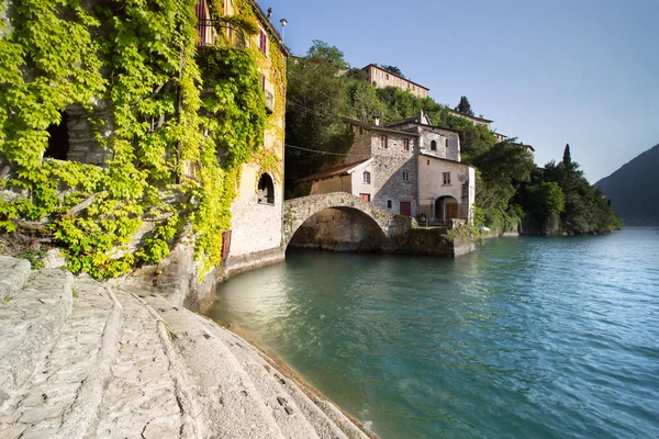 Pictorial village Nesso in Lago di Como - artistic picture — стокове фото