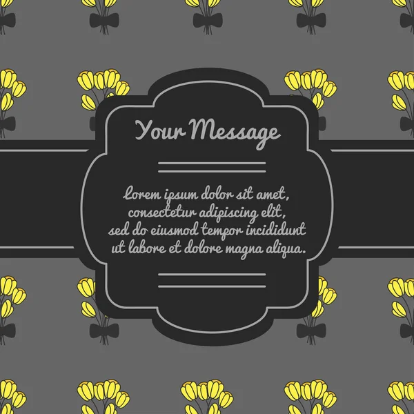 Marco decorativo vectorial. Lugar para texto con flores. Marco de duelo. Tarjeta funeraria . — Vector de stock