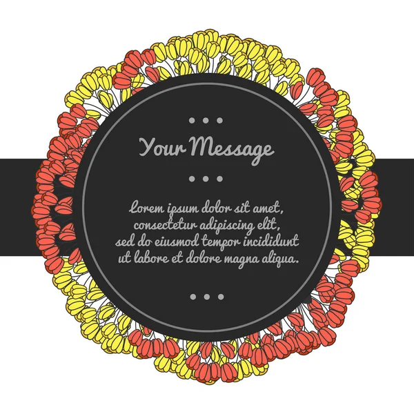 Vector decorative frame. Place for text with flowers. Funeral card. Mourning frame. — Stock Vector