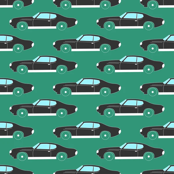 검은 차 패턴입니다. 자동차와 배경. — 스톡 벡터