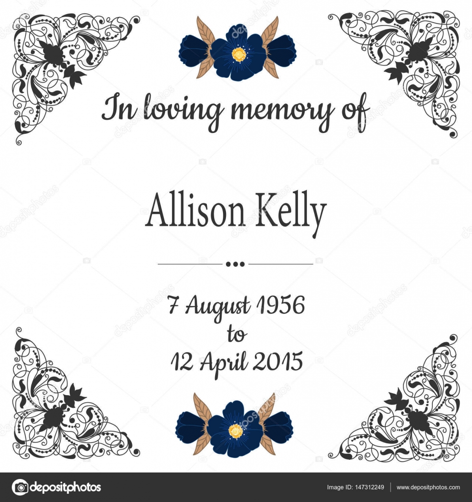 In Loving Memory Funeral Frame Elegant Mourning Card With Design Element And Flowers Stock Vector Royalty Free Vector Image By C Innaqween Yandex Ru 147312249