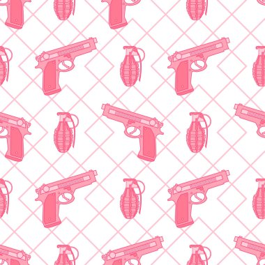 Pembe silah ve nar ile ilginç seamless modeli. Arka plan. 