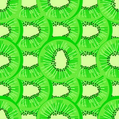 Kivi ile taze seamless modeli. Yeşil vektör arka plan. 