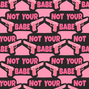 Senin bebeğin değil. Vektör seamless modeli silahlı. Modern arka plan. 